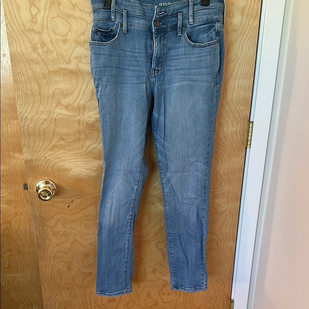 a.n.a Double Waistband Blue Skinny Jeans